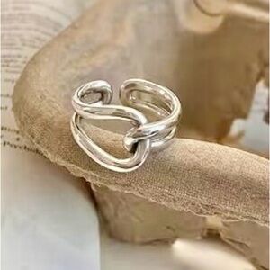 NEW Adjustable Silver Knot Ring